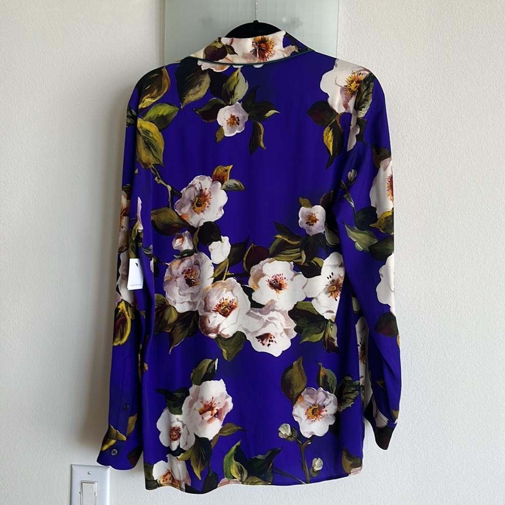 Dolce & Gabbana Dolce Gabbana Floral Silk Blouse Women Multicolor Tops 42 - Picture 6 of 10